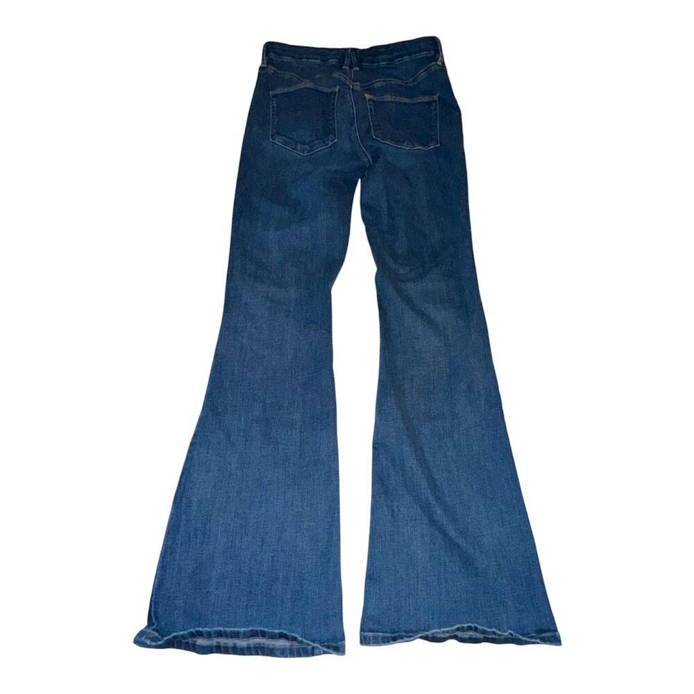 Good American Good Legs Flare Jeans Womens 8 29 Blue Mid Rise Stretchy denim